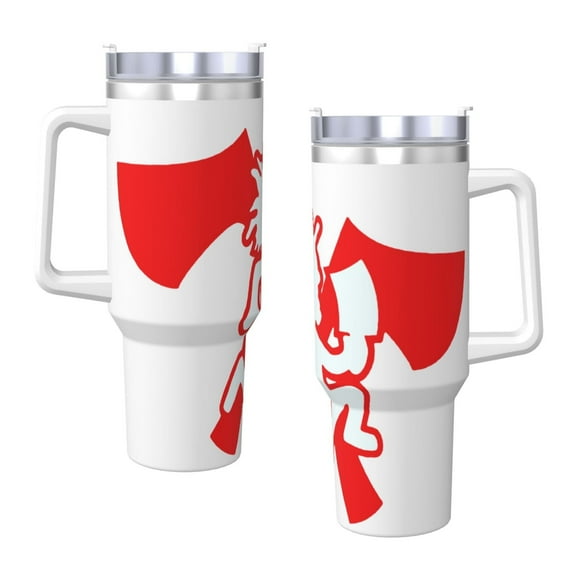 Hatchetman Icp 40 Oz Tumbler With Handle And Straw Double Wall Stainless Steel Sublimation Tumbler With Handle Leakproof,Bpa-Free,Keep Cold Hours