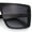 Black - Smoke, variant on Womens Mobster Shield Oversized Plastic Rectangular Sunglasses Black - Smoke