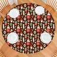 thumbnail image 2 of Brown Christmas Dessert Pattern Round Fitted Tablecloth with Elastic Edge,Dining Table Cover Waterproof,Outdoor Round Tablecloth for Camping,Dining,Indoor and Outdoor, 2 of 7