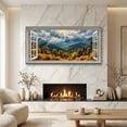thumbnail image 3 of Mountain Window Canvas Wall Art - Gold Green Nature Pictures Landscape Paintings, Modern Canvas Prints Horizontal Artwork for Living Room Bedroom Home Decor, 3 of 7