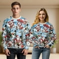 thumbnail image 3 of Santa and Snowman Christmas Sweatshirt, Festive Holiday Crewneck, Santa with Gifts and Snowmen Family, Cozy Winter Wonderland Pullover for Men Women, 3 of 6