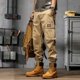 thumbnail image 5 of Pantalones de trekking de otoño para hombre, pantalones de carga para hombre de color caqui y gris, ropa técnica informal de nailon de gran tamaño, novedad más barata, 5 of 5