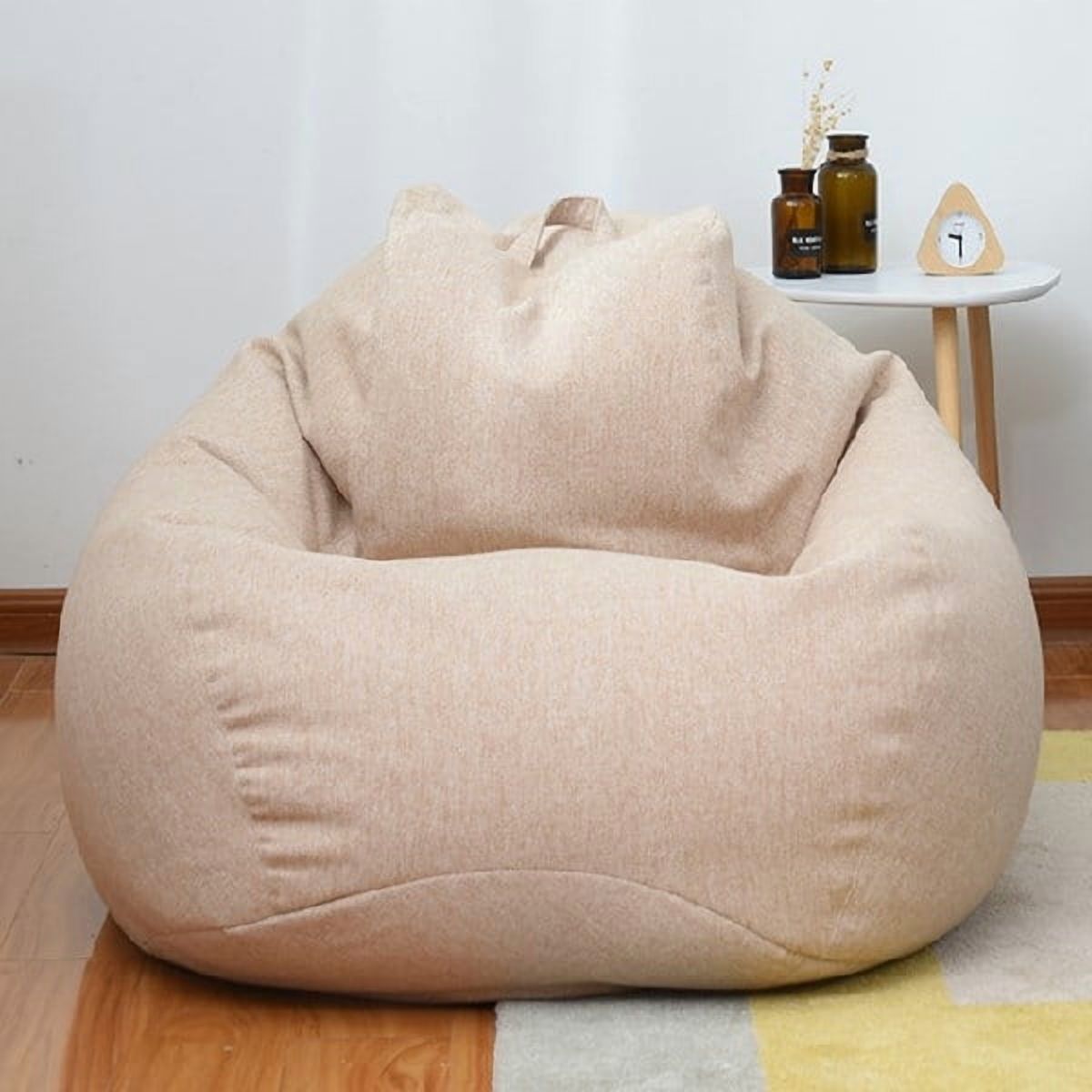 Pouf Long Géant Fausse Fourrure Bleu 160 Cm