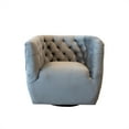 thumbnail image 1 of Allora Mid-Century Modern Tufted Back Velvet Swivel Chair in Gray, 1 of 4