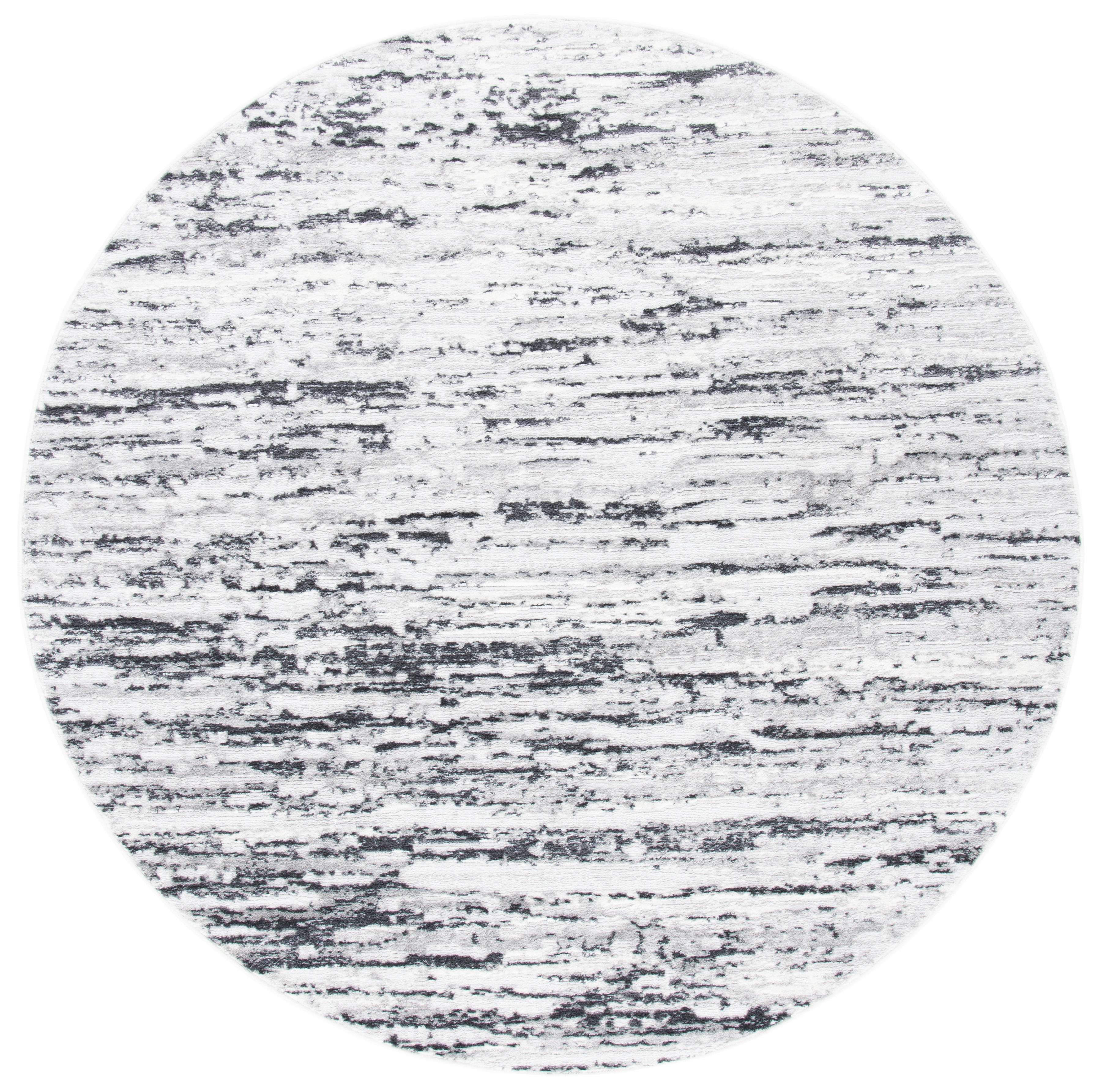 SAFAVIEH Amelia Lester Abstract Area Rug, Light Gray/Charcoal, 6'7" x 6'7" Round