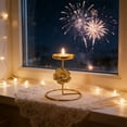 thumbnail image 4 of ROLKFUK Gold Rotating Candle Holder, Floral Butterfly Iron Candelabra for Tealights, Romantic Dinner Table Centerpiece Decor, 4 of 6