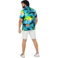 thumbnail image 6 of HAPPY BAY Mens Hawaiian Shirts Short Sleeve Button Down Shirt Men's Tropical Shirts Casual Vacation Summer Party Caribbean Shirts for Men Funny 3XL Island View, Autumn Turquoise, 6 of 6