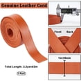 thumbnail image 2 of 1"/25mm Wide Genuine Leather Strap 79" Long Flat Leather Cord 2mm Thick Cowhide Leather Strips Braiding Thread Rope for Jewelry Making Belts DIY Crafts Saddle Brown, 2 of 9