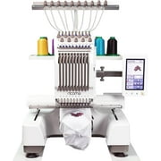 Ricoma EM-1010-7S Single-Head Multi Needle Embroidery Machine for Beginners with Steel Embroidery Stand, Hoop and Cap Attachments, Chroma Digitizing Software, Lifetime Customer Support