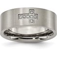 thumbnail image 2 of Chisel Titanium Brushed 1/15 Carat Diamond Cross 8.2mm Flat Band - Ring Size 13.0 Natural Diamonds, 2 of 8
