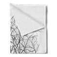 thumbnail image 2 of Tree Soft Flannel Fleece Blanket, Old Withered Oak Crown Without Leaves Tree Branches Rustic Theme Illustration, Cozy Plush for Indoor and Outdoor Use, 70" x 90", Charcoal Grey White, by Ambesonne, 2 of 5