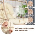 thumbnail image 6 of Hanging Egg Chair, Indoor Outdoor Swing Egg Chair Without Stand, Wicker Hammock Chair Swing with Cushion & Hanging Chain, Hanging Lounge Chair for Patio Backyard Balcony Garden Bedroom, 6 of 9