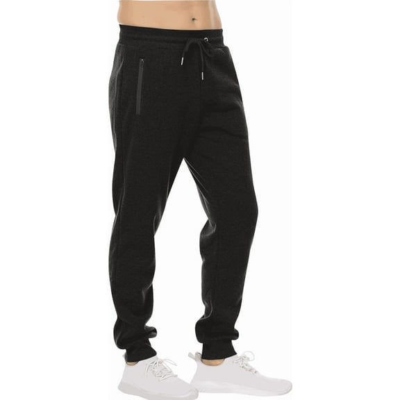 PUZTLOY Men's Sweatpants Joggers Lightweight Elastic Waist Athletic Workout Gym Running Sweat Pants with Pockets Black