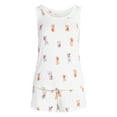 thumbnail image 6 of Joyspun Women's Cozy Lounge Collection Hacci Knit Tank Top and Shorts Pajama Set, 2-Piece, Sizes XS-3X, 6 of 6