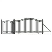 ALEKO Steel Sliding Driveway Gate - 16 ft with Pedestrian Gate - 5 ft - DUBLIN Style