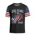thumbnail image 2 of Zimjoy 4th of July Shirts for Men Patriotic Crew Neck Short Sleeve 250 Anniversary Shirts USA Flag Spliced Mens Independence Day Shirts, Black 4XL, 2 of 5