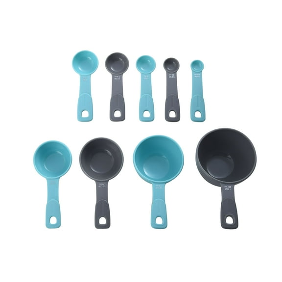 Farberware Professional 9-piece Soft Measuring Set in Aqua and Grey