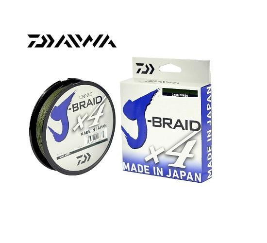 Daiwa 300 Yard J-Braid X4 Braided Fishing Line - 15 lb. Test - Dark Green
