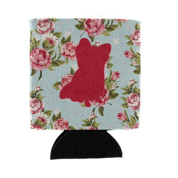 Carolines Treasures BB1115-RS-BU-CC Chihuahua Shabby Chic Blue Roses Can or Bottle Hugger Blue Can Hugger multicolor