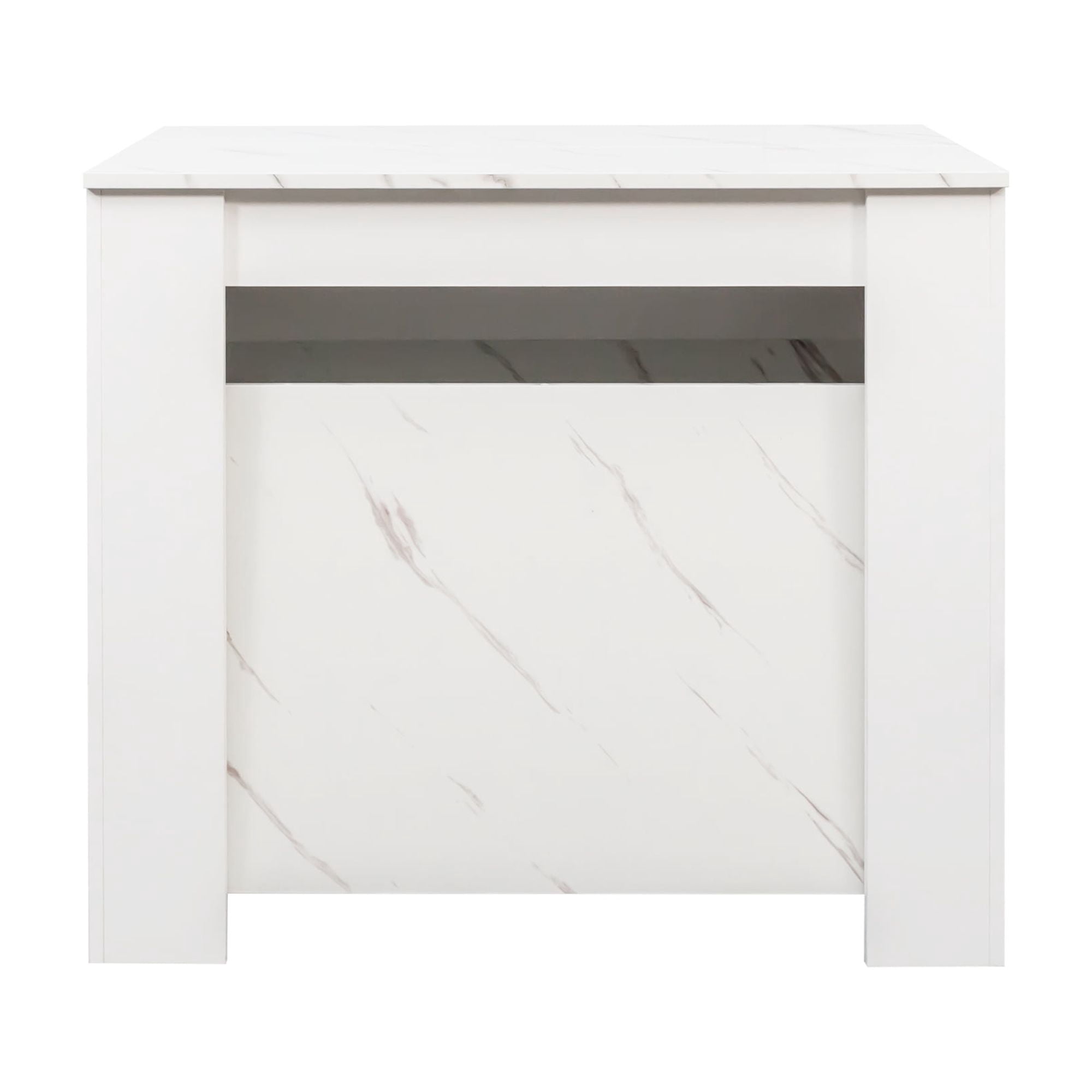 Mintazer Modern Extendable Dining Table, Convertible Console Table to Large Dinner Table for Dining Room Living Room, White