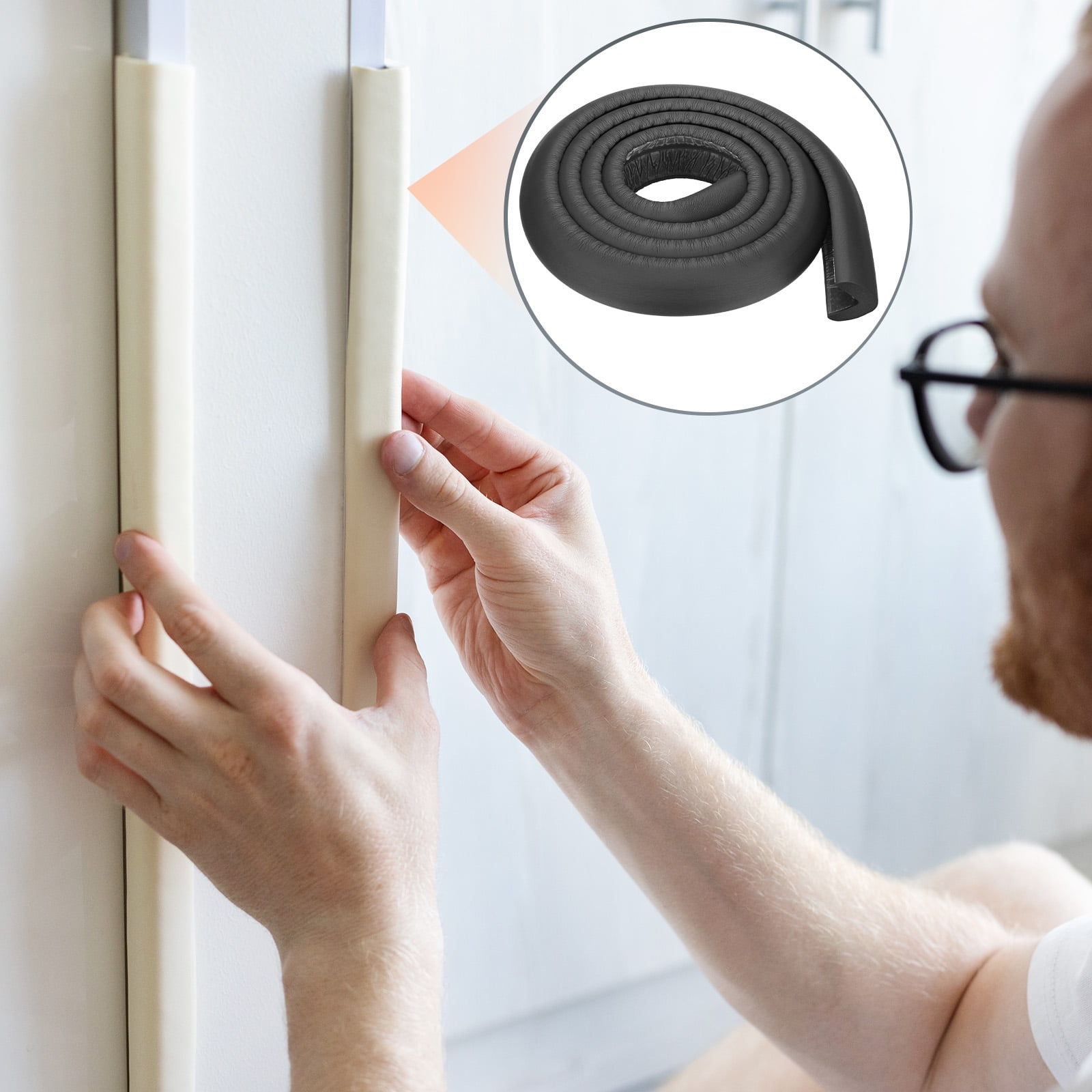 Uxcell 1-Pack Corner Guards Edge Protectors, 6.5 Ft/2m NBR Bumper Guard l Shape for Furniture Corner, White