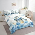 thumbnail image 3 of jejeloiu Cartoon Castle 7pcs Bedding Comforter Set,Blue Cute Butterfly Queen Bedding Sets,Fairy Tale Theme Queen Sheet Sets For Girl Kids,Ultra Soft Home Decor Reversible, 3 of 8