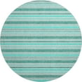 thumbnail image 2 of Addison Rugs Mayfield Washable Transitional Stripes Turquoise Round Rug, 8' x 8', 2 of 5