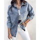 thumbnail image 4 of Chaqueta vaquera informal for mujer con lentejuelas en contraste, manga larga y diamantes de imitación., 4 of 7