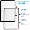 thumbnail image 2 of for iPad 10 10th Gen Screen Replacement A2757, A2777, A2696 10.9" Front Glass Touch Digitizer with Tools(Not Include LCD), 2 of 7