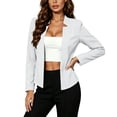 thumbnail image 4 of IUYRTFE Women's Long Sleeve Open Front Blazer with Lapel Collar Slim Fit Casual Work Jacket, 4 of 8