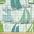 thumbnail image 2 of Ambesonne Nautical Fabric by the Yard Upholstery, Sailing Boat Theme, 1 Yard, Multicolor, 2 of 5