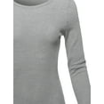 thumbnail image 4 of A2Y Women's Basic Solid Long Sleeve Crew Neck Fitted Thermal Top Shirt Heather Grey M, 4 of 5