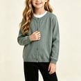 thumbnail image 4 of Rrxhxhs Cardigan for Girls Solid Color Crew Neck Button Front Long Sleeve Loose Casual Sweater Cover Up, 4 of 8
