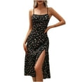thumbnail image 2 of Ayolanni Womens Dresses Plus Size Spring Black Sleeveless Floral Print Midi Dresses Young Adult Dresses Women XL, 2 of 5