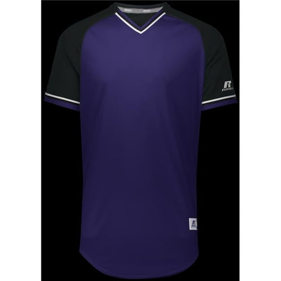 Youth Classic V-Neck Jersey - Purple, Black & White - Extra Large