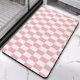 thumbnail image 3 of Classic Checkered Long Bathroom Mat (20x32 in): Non-Slip, Super Absorbent, Large Bath Rug, Soft Microfiber, Easy to Clean, Suitable for Bathroom, Bathtub, Hallway, 3 of 5
