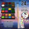 thumbnail image 4 of U.S. Art Supply 145-Piece Mega Wood Box Art Painting and Drawing Set in Storage Case - 2 Sketch Pads, 24 Watercolor Paint Colors, 24 Oil Pastels, 24 Colored Pencils, 60 Crayons, 2 Brushes, Artist Kit, 4 of 7