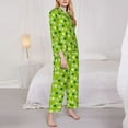 thumbnail image 3 of Pofeuu St. Patrick's day Print Womens Pajamas Set Long Sleeve Sleepwear Button Down Nightwear Soft Pj Lounge Sets Button Down Pajamas Women-XX-Large, 3 of 7