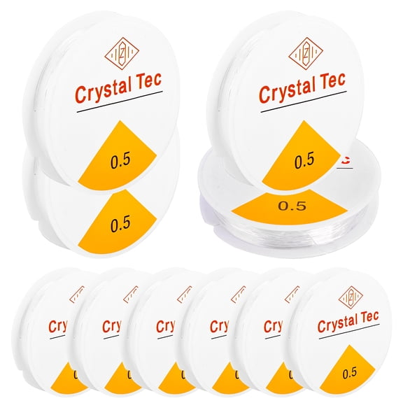 0.5mm Clear Elastic String for Bracelet Making - 10 Rolls Stretchy Crystal Bead Cord, Jewelry Making Supplies for Friendship Bracelets, Clay Beads & DIY Crafts (150m Total)