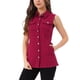 thumbnail image 1 of CHALECO DE MEZCLILLA PARA MUJER INSPIRE CHIC SIN MANGAS, CIERRE DE BOTONES, LONGITUD MEDIA, VESTIDO CASUAL, TALLA XS, ROJO OSCURO, 1 of 6