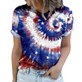 thumbnail image 2 of SDJMa Women's Classic-Fit 100% Cotton Short-Sleeve T-Shirt Women's Summer Round Neck Independence Day Printed T-Shirts Casual Short Sleeve Blouse Tops, 2 of 5
