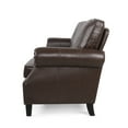 thumbnail image 7 of Noble House Amedou Faux Leather 3 Seater Sofa with Nailhead Trim, Dark Brown, 7 of 7
