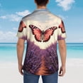 thumbnail image 4 of Fotbe Butterfly Over Lavender Camisa Hawaiana para Hombre Unisex – Camisa Casual de Verano con Botones de Manga Corta de Algodón y Lino,Large, 4 of 7