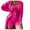 Hot Pink, variant on qolati Women's 3 Piece Outfit Warm Fuzzy Pajamas Sets Sherpa Cardigan Outwear Sleeveless Crop Tops Shorts Nightwear Set Comfy Loungewear Pjs Sets