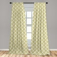 thumbnail image 5 of Ambesonne Damask Curtains, Traditional Antique, Pair of 28"x63", Green Yellow and White, 5 of 5