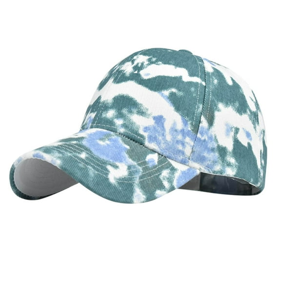 ZHENHONG Womens Baseball Caps Topless Athletic Sunproof Hats Cotton Sweatband Hats Cozy Tie Dye Visor Hat Green