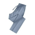 thumbnail image 4 of Tanghaowl Women's Pants, Casual Women's and Men's Solid Color Loose Sweatpants for Everyday Outings Home Attire | Relaxed Wide Leg Straight Style Comfort Wear Blue M, 4 of 7