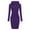 Purple, variant on Idoravan Women's Dress Summer Womens Long Sleeve Solid Patchwork Casual Long Hooded Sweatershirt Dress
