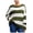 Green, variant on UJNDER Casual Loose Fit Crew Neck Sweater for Women Fringed Striped Design Pullover Black L