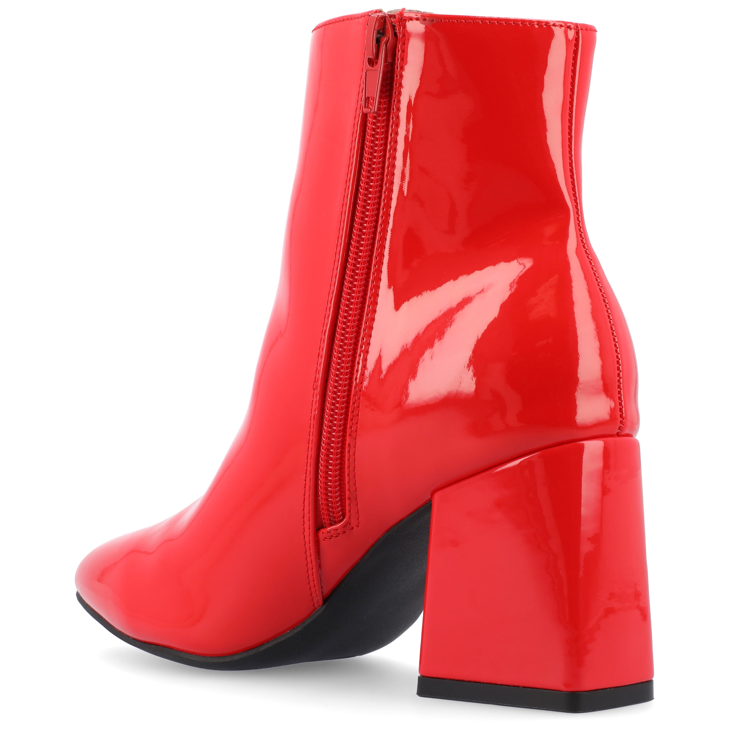 Journee Womens Sorren Covered Block Heel Pointed Toe Booties